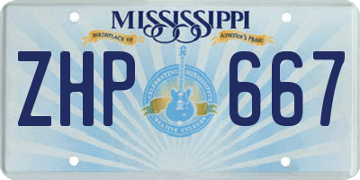 MS license plate ZHP667