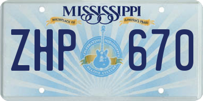 MS license plate ZHP670