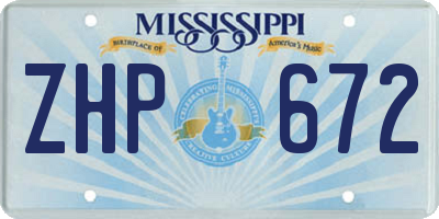 MS license plate ZHP672