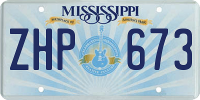 MS license plate ZHP673