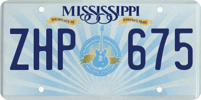 MS license plate ZHP675