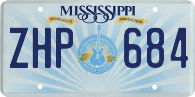 MS license plate ZHP684