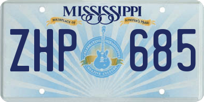MS license plate ZHP685