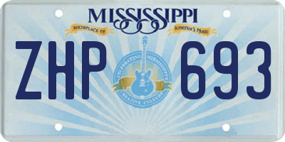 MS license plate ZHP693
