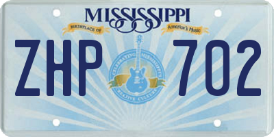 MS license plate ZHP702