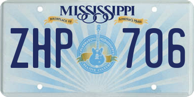 MS license plate ZHP706