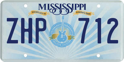 MS license plate ZHP712