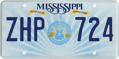 MS license plate ZHP724