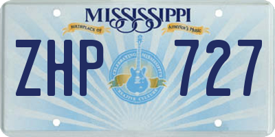 MS license plate ZHP727