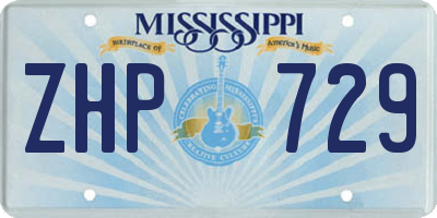 MS license plate ZHP729