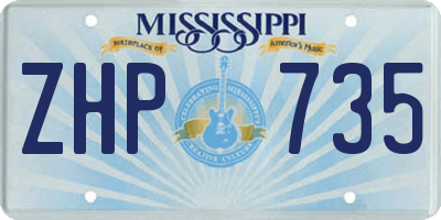 MS license plate ZHP735