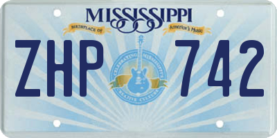 MS license plate ZHP742