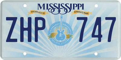 MS license plate ZHP747