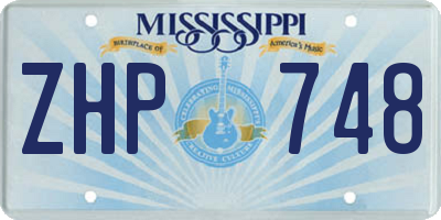 MS license plate ZHP748