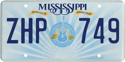 MS license plate ZHP749