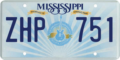 MS license plate ZHP751