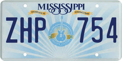 MS license plate ZHP754
