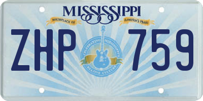 MS license plate ZHP759