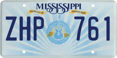 MS license plate ZHP761