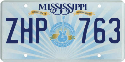 MS license plate ZHP763