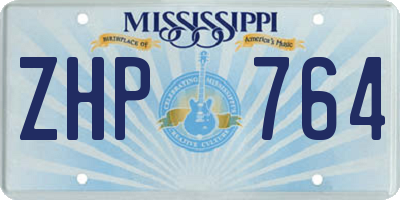 MS license plate ZHP764