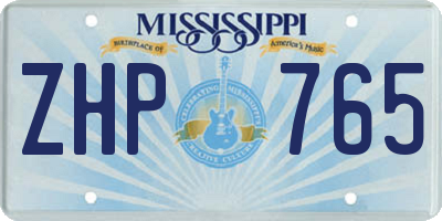 MS license plate ZHP765