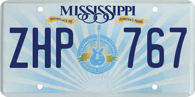 MS license plate ZHP767