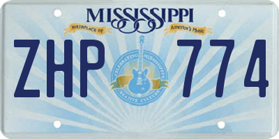 MS license plate ZHP774