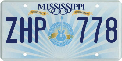 MS license plate ZHP778