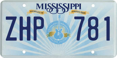 MS license plate ZHP781