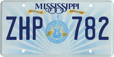 MS license plate ZHP782