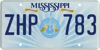 MS license plate ZHP783