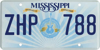 MS license plate ZHP788
