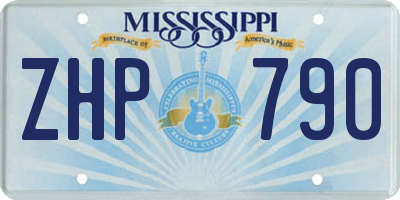 MS license plate ZHP790