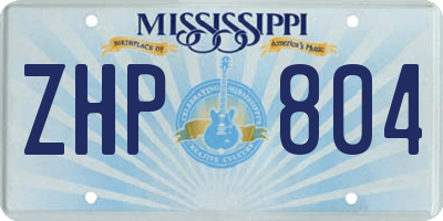 MS license plate ZHP804