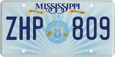 MS license plate ZHP809