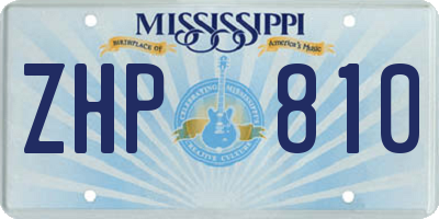 MS license plate ZHP810