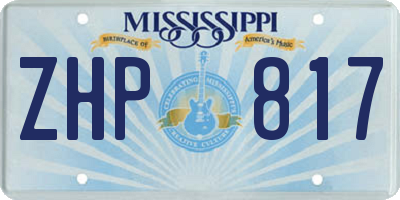 MS license plate ZHP817