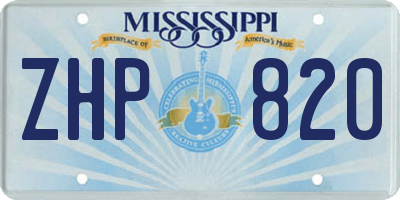 MS license plate ZHP820