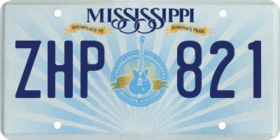 MS license plate ZHP821