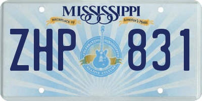 MS license plate ZHP831