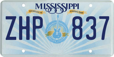 MS license plate ZHP837