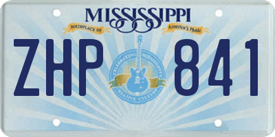 MS license plate ZHP841