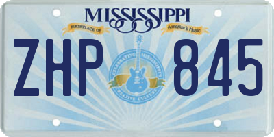 MS license plate ZHP845