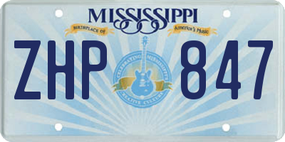 MS license plate ZHP847
