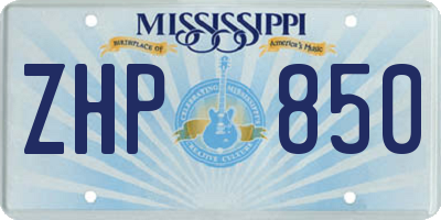 MS license plate ZHP850