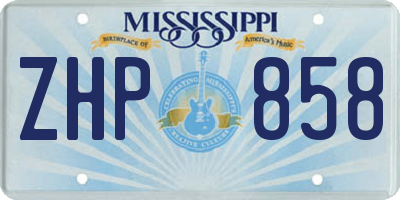 MS license plate ZHP858