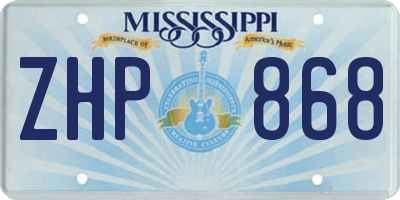 MS license plate ZHP868