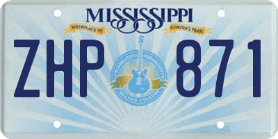 MS license plate ZHP871