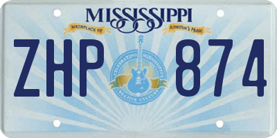 MS license plate ZHP874